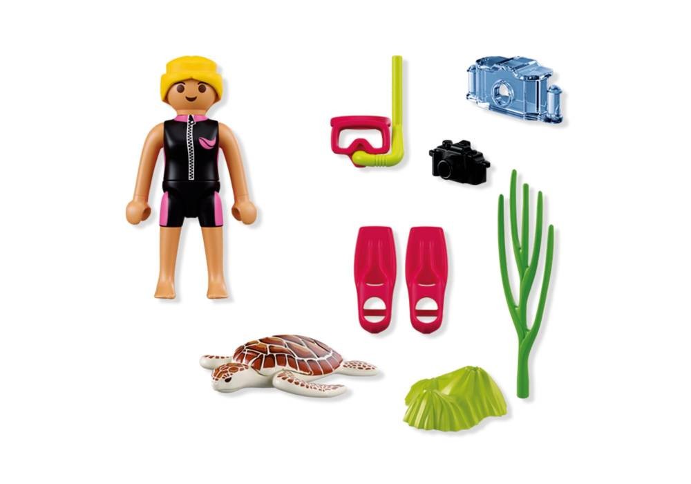 Contenido real de Playmobil® 72151 Buceadora con Tortuga