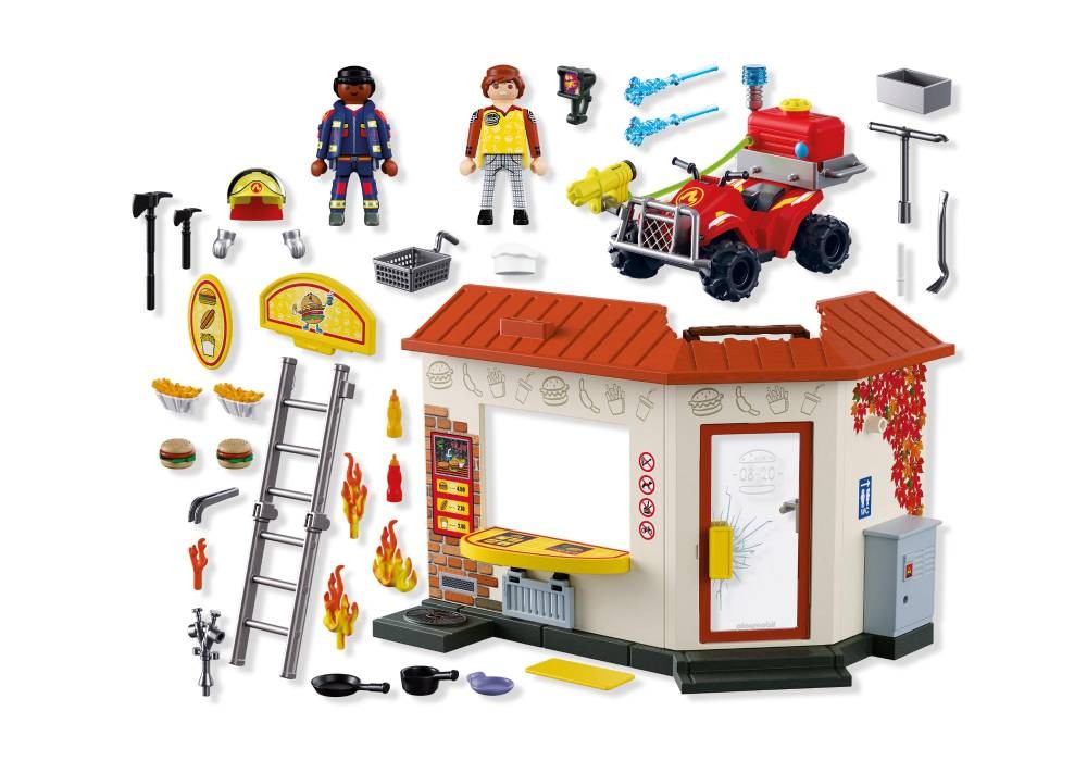 Contenido real de Playmobil® 72195 Quad de Bomberos con Hamburguesería