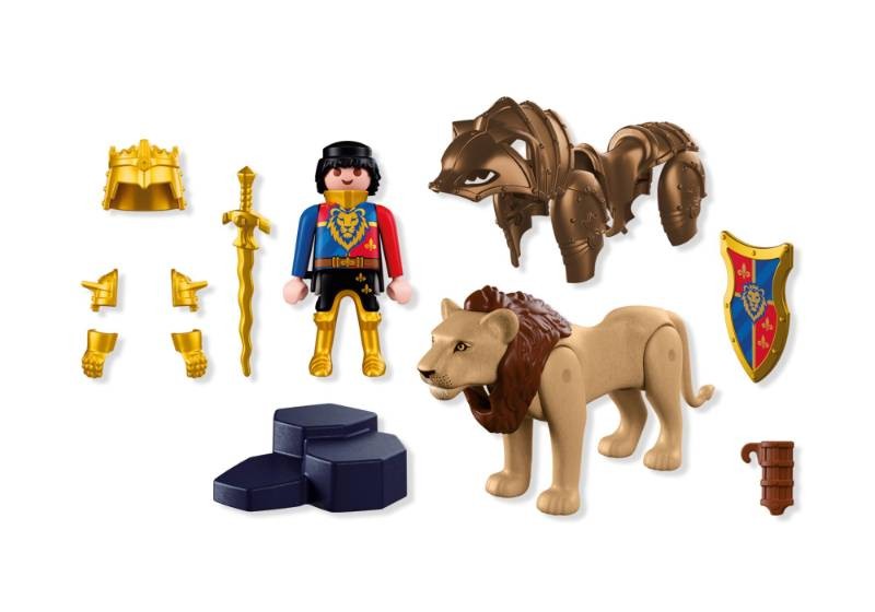 Contenido real de Playmobil® 72212 Caballero Dorado con León